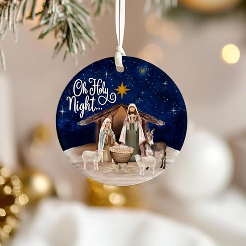 Nativity Ornament 2026 Oh Holy Night Religious Keepsake