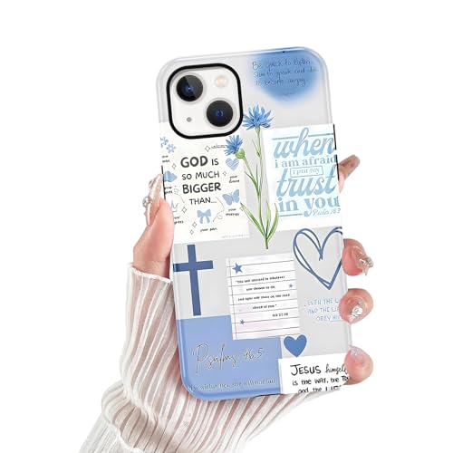 Cute Blue Jesus Christian Phone Case for iPhone 15 6.1'' - color: Blue, size: iPhone 15