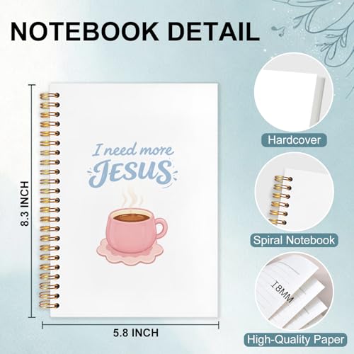 Christian Jesus Coffee Spiral Notebook 5.5x8.3 - color: White Christian Jesus Coffee