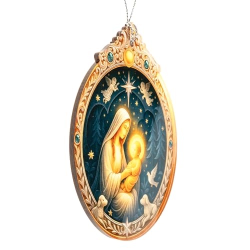Christian Xmas Ornaments - Religious Christmas Ornaments - Christian Christmas Decor - Gifts for Friends, cowoker, Men, Women, Coach, Office RUSATEN Nativity - Nativity Christmas Ornament 2025 - color: Maria