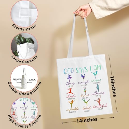 Tote Bag,Canvas Tote, Reusable Grocery Shopping Bag Aesthetic Shoulder Bag for Work, Beach, Camping 03 - color: Godsays03