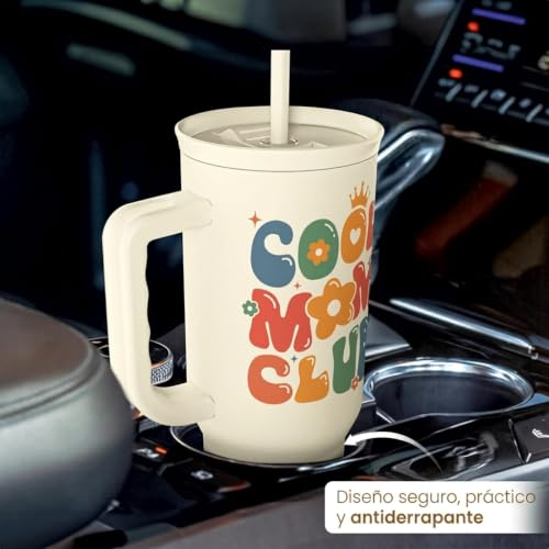 Mom Tumbler with Handle 40oz, Cool Mom Club Cup Stainless Steel Insulated Tumblers Coffee Travel Mugs, Gifts for Moms from Daughter Son, Best Mother Gift for Birthday Christmas Mothers Day - color: Mom 1