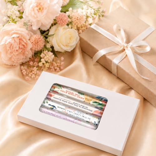 Christian Pens for Women, 6 Pack Floral Bible Verse Ballpoint Pens Gift - color: blue01