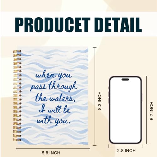 Blue Christian Ocean Notebook for Women Men 5.5x8.3 - color: Ocean