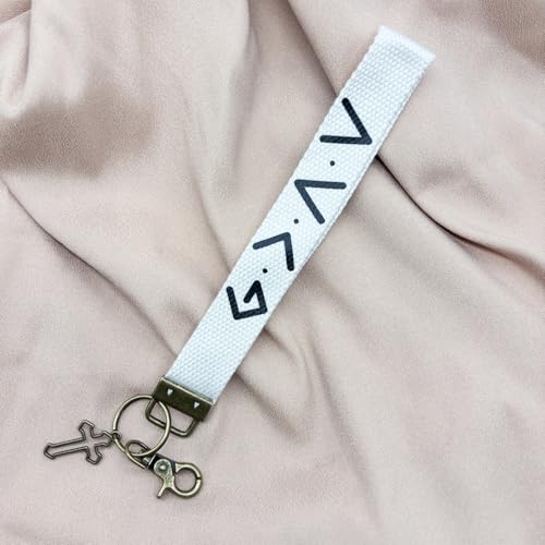 Make Heaven Crowded Christian Keychain Cotton Wristlet Keychain Bronze Key Fob Soft Car Keychain Wristlet - color: God is Greater Than the Highs and Lows