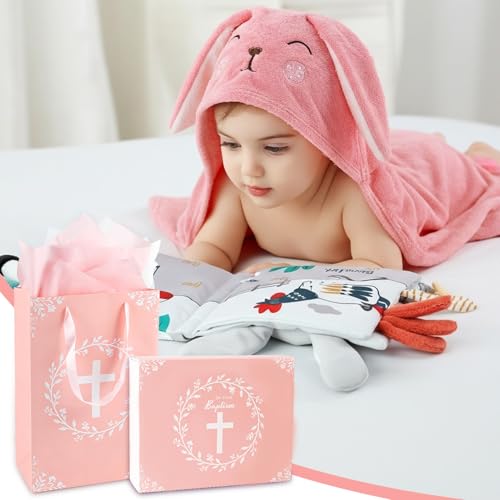 GiftAmaz Baptism Gifts Set for Girls, Christening Dedication Gifts - color: Pink Baptism Gifts Set for Girls