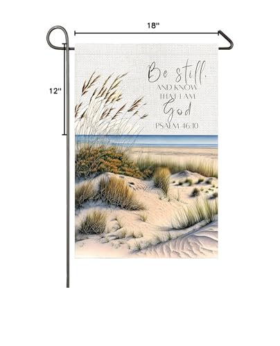 Christian Garden Flag 12x18 Inch Double Sided Be Still and Know Psalm 46:10 Scripture Bible Verse Religious Yard Flag Lawn Garden Porch Decor