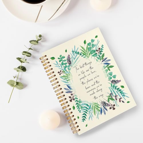 Inspirational Christian Spiral Notebook Journal 5.5x8.3in, The Best Things in Life Religious Bible Scripture Hardcover Journal Notebook for Church Study Work Office - color: The Best Things in Life Religious