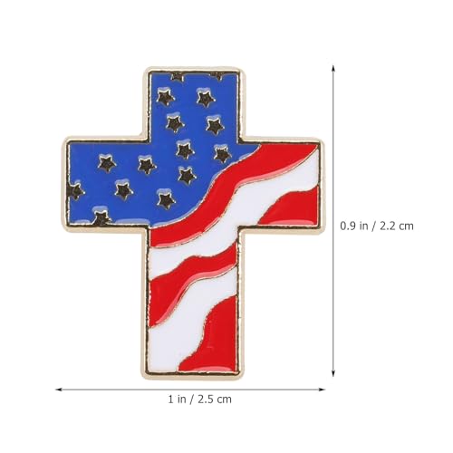 Ipetboom 5pcs Patriotic Usa Flag Cross Lapel Pin, 250th Anniversary Waving United States Brooch with Clutch Back, Enamel Jewelry Badge for Suits Jackets Hats Backpacks July 4th