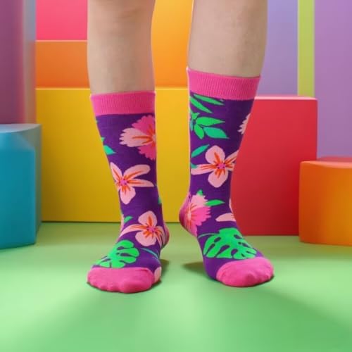 Womens Animal Socks Size 9-11, Cute Funny Fun Crazy Novelty Colorful Calf Girls Crew Socks - color: Ns-02