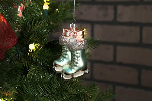 | Blue Ice Skates Glass Ornament | Baby Collection - color: Blue