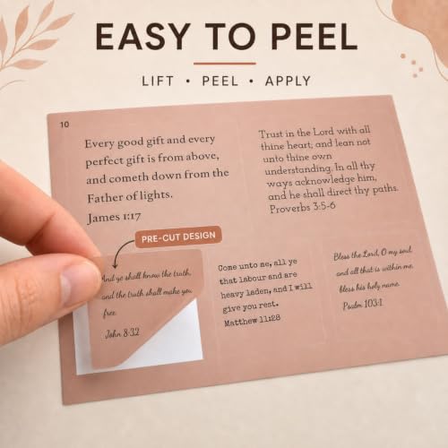 Bible Verse Stickers, 100pcs Vintage Christian Scripture Stickers