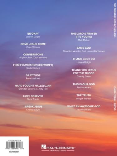 Top Christian Hits of 2023-2025 Piano Vocal Guitar Songbook | 15 Uplifting Christian Worship Songs for Church & Home Featuring Gratitude, Holy Forever, I Speak Jesus, and More