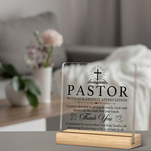 Pastor Appreciation Gifts Christian Pastor Gift Acrylic Desk Sign - color: M60A06