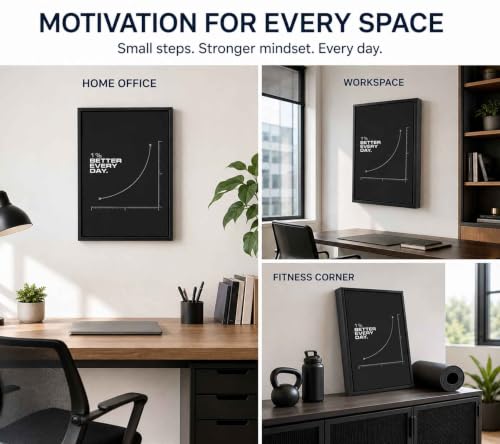 Floating Framed 1% Better Every Day Wall Art, Motivational Artwork, 12x16In - color: 1% Better Every Day, size: 16"L x 12"W