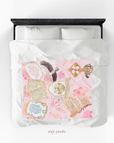 Hope Pink Bible Verse Blanket - Christian Fleece Throw Gifts for Women - color: Hope Pink, size: 50" x 60"
