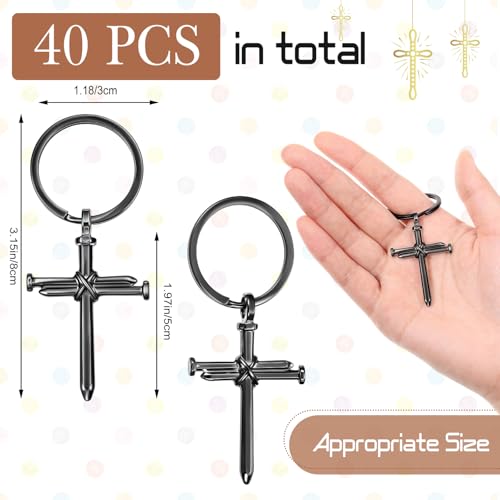 Landical Christian 3 Nail Cross Keychain Men Religious Gifts