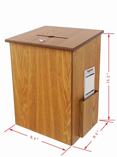 FixtureDisplays® Donation, Tithing, Church Offering, Suggestion Feedback Ballot Receptacle 9-1/2" W x 13-7/8" H x 9-1/2" D 1040-8511MO-NPF