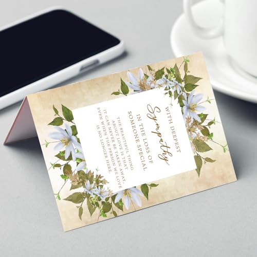 FANCYLUCKY Sympathy Cards for Loss of Loved One, Condolences Card, Thinking of You Card Gifts for Women Men - style: FY-384