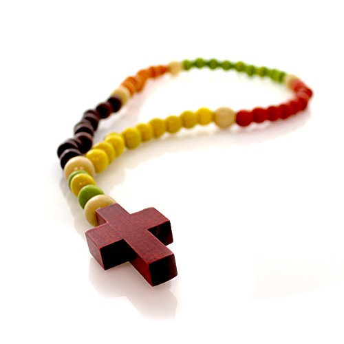 Roman Multi-colored Wood Bead Rosary