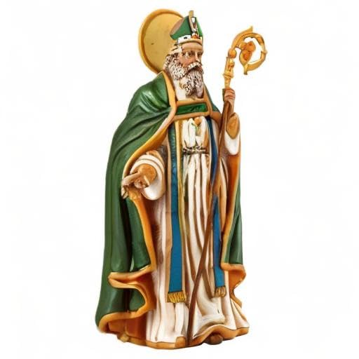 Avalon Gallery Catholic Saints Figurine - Toscana Collection Religious Statue, 8" H, Saint Patrick - color: Saint Patrick