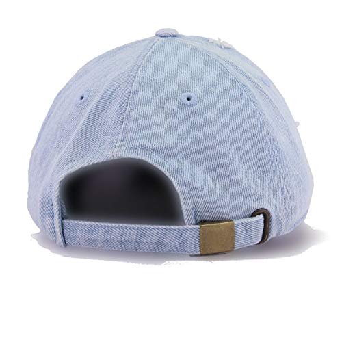 Faith with Cross Vintage Baseball Cap Embroidered Cotton Adjustable Distressed Dad Hat - color: Light Denim