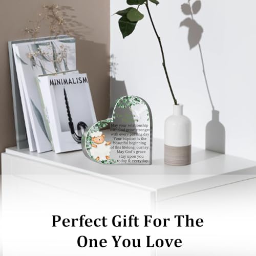 Baptism Gifts for Newborn, First Communion Gift for Girl Boys, Religious Christening Confirmation Inspirational Sign, Birthday Holy communion Keepsake for Granddaughter Grandson - style: Baptism Sign 029