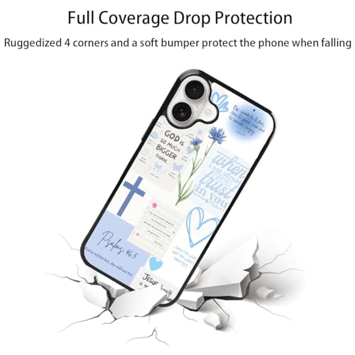 Bible Verse Phone Case Shockproof Protective Christian Jesus Phone Cases for iPhone 16 Plus - color: Jesus, size: iPhone 16 Plus