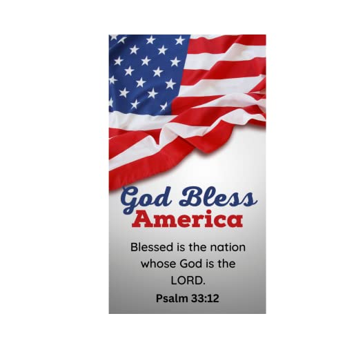 50 American Flag Prayer Cards – God Bless America Psalm 33:12 | Made in USA