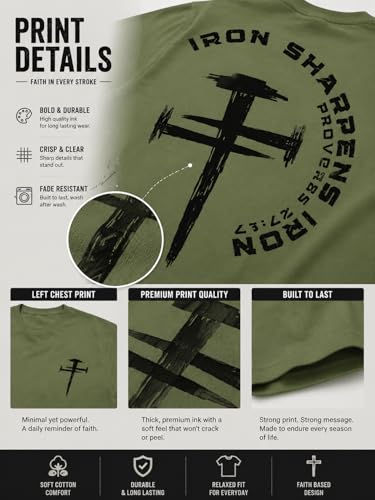 Christian Shirts For Men Iron Sharpens Iron T-Shirt Religious Jesus Tshirt