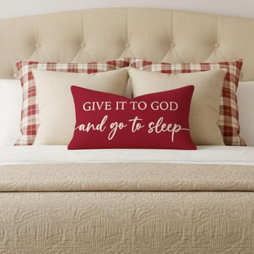 Decorative Throw Pillow Covers 12x20 Inch Set of 2 – Crimson Red - color: Crimson Red