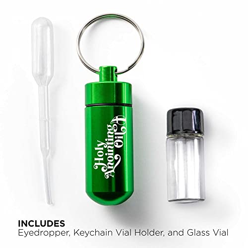 Logos Trading Post Anointing Oil Bottle with Green Keychain Container - color: Green