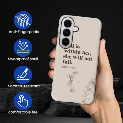 Compatible with Samsung Galaxy S26 Full Body Matte Case Hard Shell Shockproof Screen Lens Protection for Girl Boy Cute Pattern Christian Bible Verse Religious Scripture Jesus - color: Christian Bible Verse Religious Scripture Jesus, size: Samsung Galaxy S