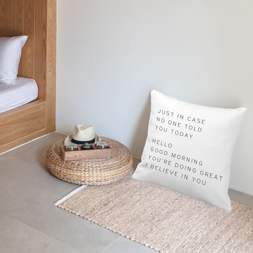 Nogrit Inspirational Pillow Covers 18x18, Inspirational Gifts for Women, Teenage Girls & College Students, Throw Pillow Dorm Decor, Call Your Mom Pillow - color: I Believe in You