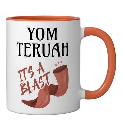 Yom Teruah It's a Bang Ceramic Mug, Orange/White - color: Orange/White, size: 11 Ounces