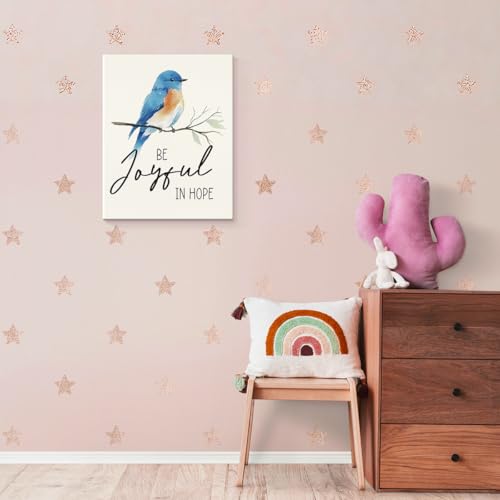 SZERE Blue Bird Inspirational Christian Framed Wall Art Poster, Be Joyful in Hope Bible Verse Scripture Canvas Prints Artwork Wall Decor for Home Bedroom Living Room Church Office, 11x14 Inch - color: bird bible 1