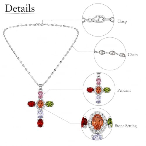 Colorful Crystal Rainbow Symbol Pendant Alloy Clavicle Necklace - color: Silver 2