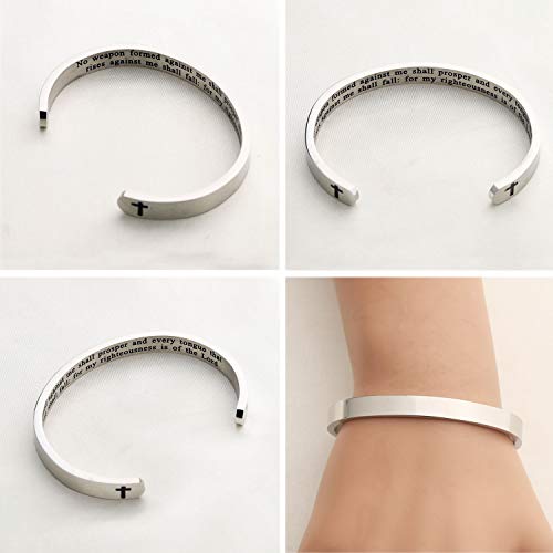 Gzrlyf Isaiah 54:17 Bracelet No Weapon Formed Against Me Shall Prosper Bracelet Religious Gifts - style: Cuff,Religious