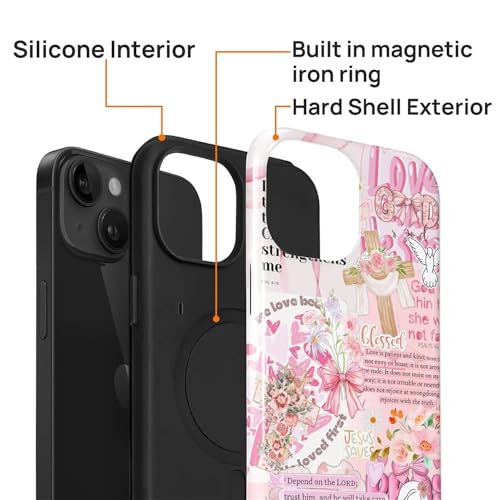 Magnetic Case for iPhone 14 Plus, Compatible with Magsafe PC Hard Shell & Silicone Inner Bumper Anti-Scratch Full-Body Cover Shockproof Slim Design Retro Newspaper Collage Religious Jesus - color: Retro Newspaper Collage Religious Jesus, size: iPhone 14 P