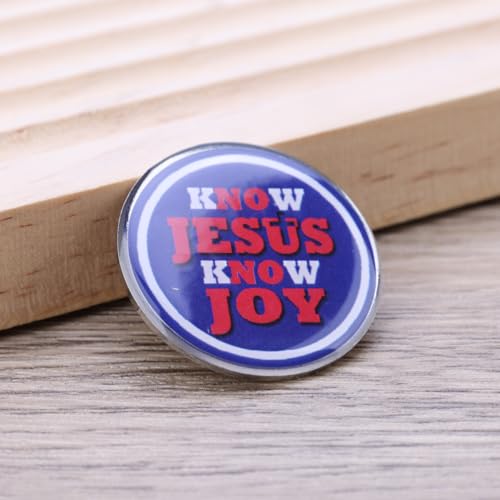 2-Pack Know Jesus Know Joy Christian Faith Pin, Religious Enamel Lapel Pin Badge for Men Women, Inspirational Faith Accessories for Church, Bible Verse Gifts, Easter Christmas Stocking Stuffers