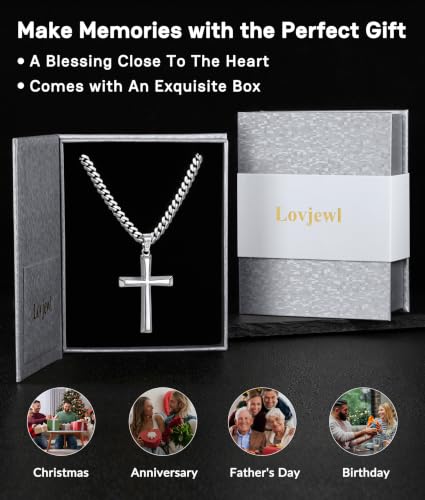 5mm 925 Sterling Silver Cross Necklace for Men 18 20 22 24 26 Inch - color: Silver, size: 18 Inches