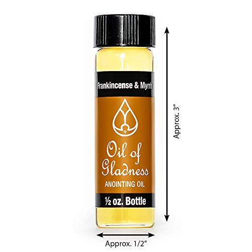 Oil of Gladness Frankincense and Myrrh Anointing Oil - Oil for Daily Prayer, Ceremonies, and Blessings 1/2 oz - size: 0.5 Fl Oz (Pack of 1)