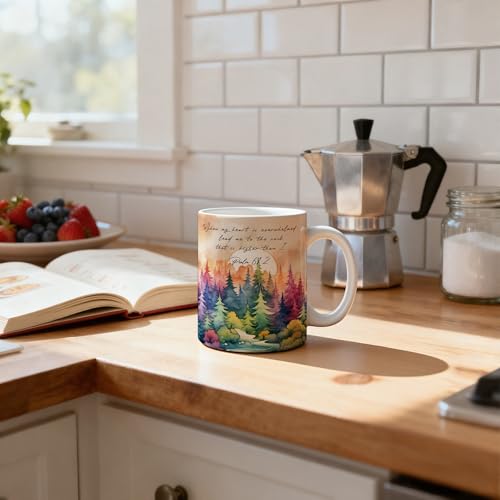 Inspirational Christian Mug 11 oz, When My Heart Is Overwhelmed Psalm 61:2 Bible Verse Coffee Cups Ceramic, Watercolor Forest Religious Ceramic Mug for Coffee Tea Hot Cocoa Home Office Work - color: 11Child