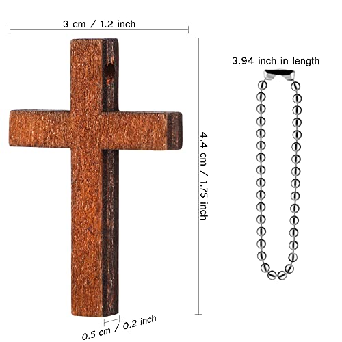 Hicarer Wooden Cross Keychain Bulk Christian - color: Brown