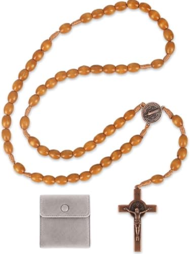Handmade Wooden Catholic Rosaries, Wood Christian Prayer Beads Rosary, Black Rosary Beads Catholic for Men Women - color: Rosary#2