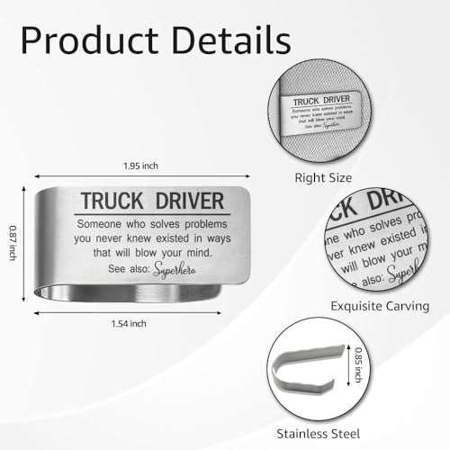 Truck Driver Car Visor Clip, Trucker Visor Accessory for Men Women - color: Silver98