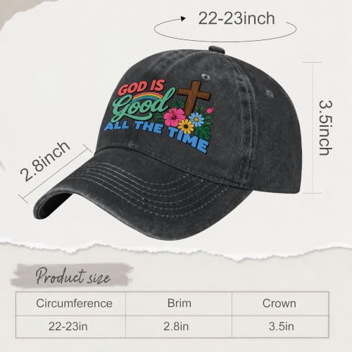 Religion Christ Christian Jesus Baseball Cap for Men Women Adjustable Retro Washed Golf Dad Caps Funny Graphic - color: God is Good All the Time Christ
