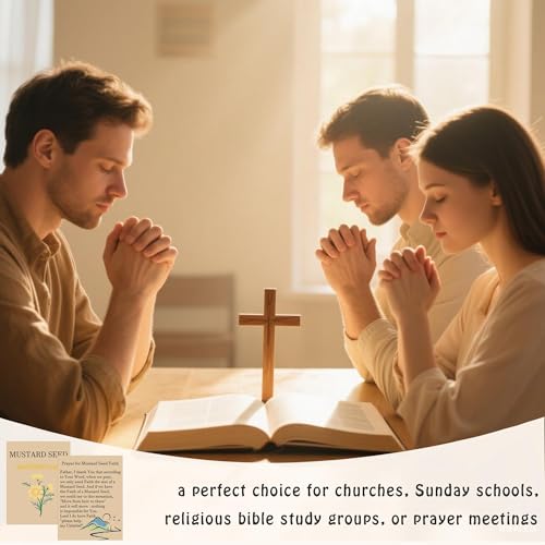 Mustard Seed Prayer Cards 100 pcs Christian Faith Bible Verse Matthew 17:20 - color: kraft