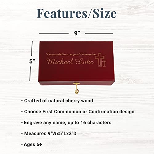 Let's Make Memories Personalized Locking Heirloom Confirmation Keepsake Box – Memento Storage – Celebrate Faith – Engrave with Name - style: Locking Heirloom - Confirmation