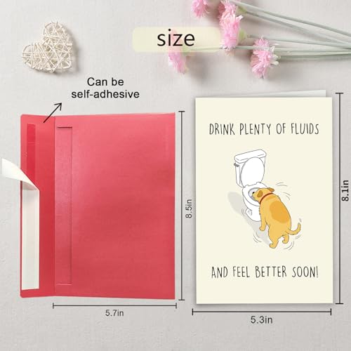 Humorous Get Well Soon Card from Dog, Funny Encouragement Card for Family Friend, Humor Speedy Surgery Recovery Gift for Dog Owner - color: Dog Encouragement